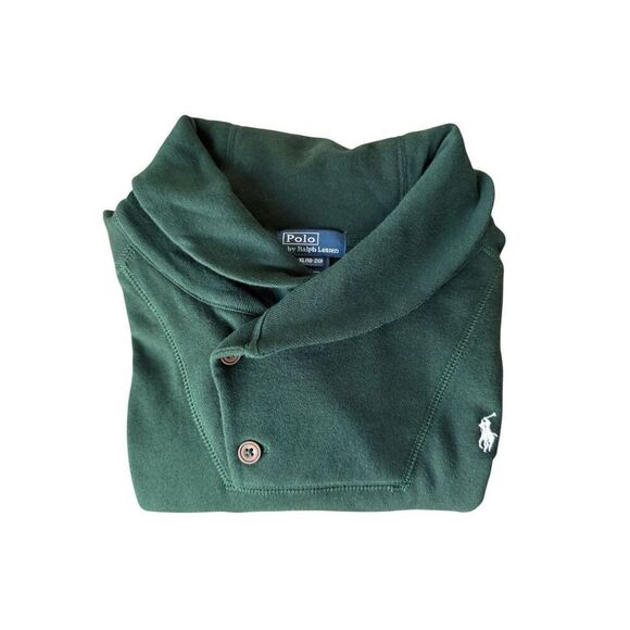 Polo Ralph Lauren Estate Shawl-Collar Sweater In Green Size XL(18-20) - Picture 4 of 11